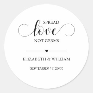 Sticker Rond Calligraphie Étalage Amour Pas Germes Sanitizer à 