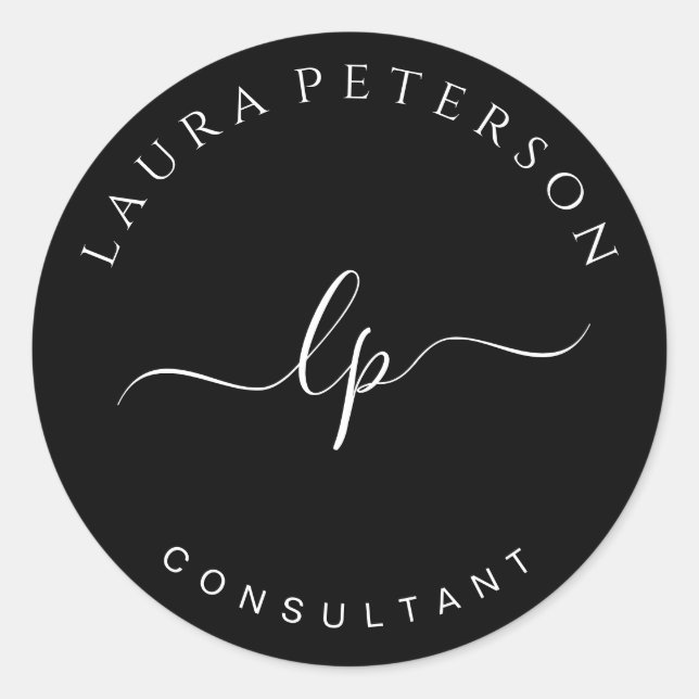 Sticker Rond Calligraphie manuscrite simple et élégante (Devant)