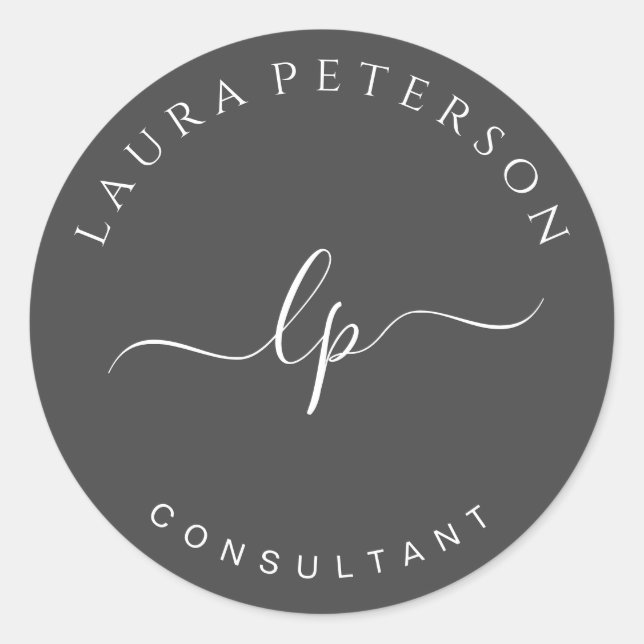 Sticker Rond Calligraphie manuscrite simple et élégante (Devant)