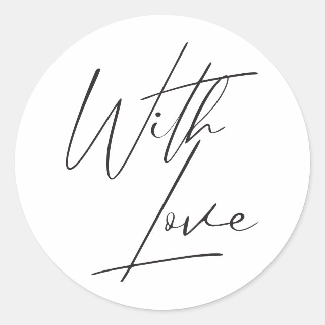 Sticker Rond Calligraphie moderne Enveloppe Mariage couleur per (Devant)