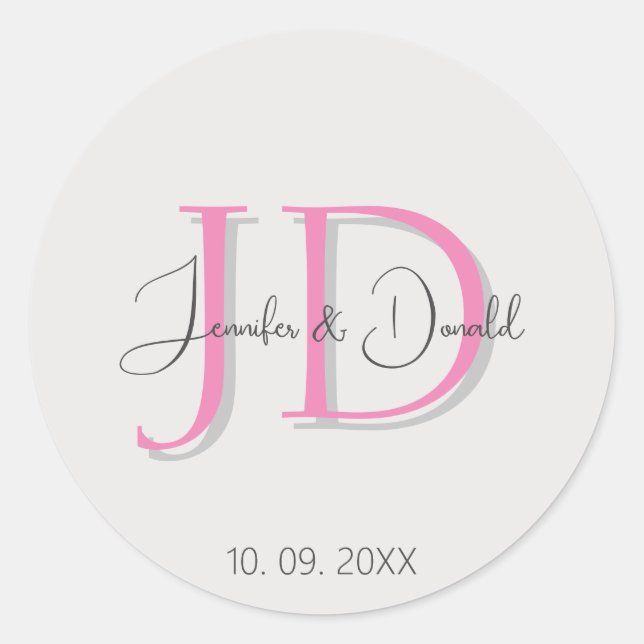 Sticker Rond Calligraphie monogramme de script classique tendan (Devant)