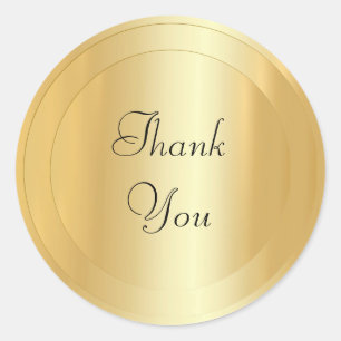 Sticker Rond Calligraphie Script Faux Gold Modèle moderne
