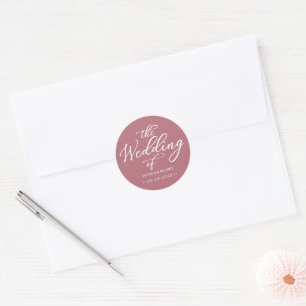 Sticker Rond Calligraphie simple et élégante Le Mariage de