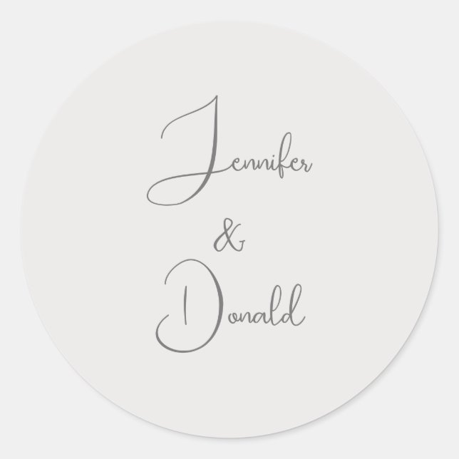 Sticker Rond Calligraphie tendance écriture classique personnal (Devant)