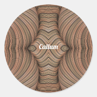 Sticker Rond CALLUM ~ Pretty Shades of Brown Fractal ~