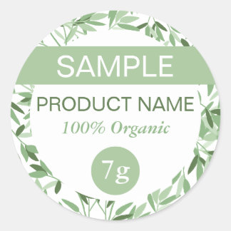 Sticker Rond Calm Soft Green Greenery Sample Product Label