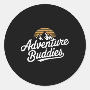 Sticker Rond Camarades d'aventure Randonneur de montagne Randon