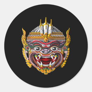 Sticker Rond Cambodgien Khmer Hanuman Reamker Danse traditionne