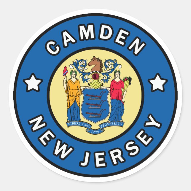 Sticker Rond Camden New Jersey (Devant)