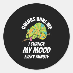 Sticker Rond Caméléon - Les couleurs sont ennuyeuses