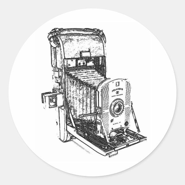 Sticker Rond Caméra antique vintage (Devant)