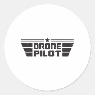 Sticker Rond Caméra pilote drone Quadcopter FPV Drôle Idée cade