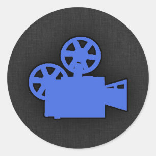 Sticker Rond Caméra Royal Blue Movie