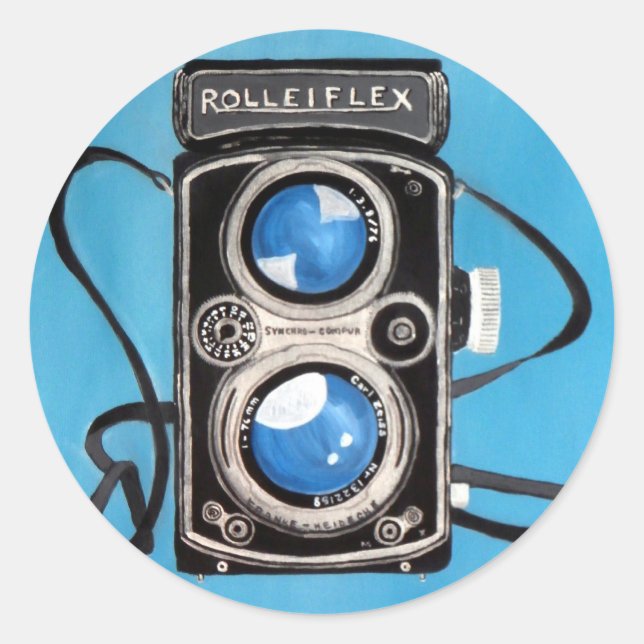 Sticker Rond Caméra Twin Lens vintage (Devant)