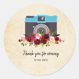 Sticker Rond caméra vintage