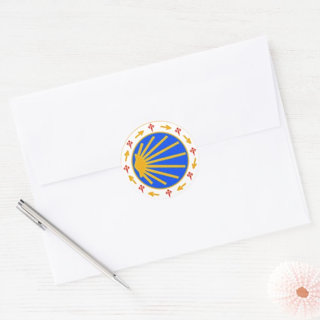 Sticker Rond Camino de Santiago (Enveloppe)