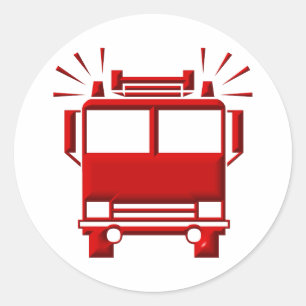 Sticker Rond Camion à feu rouge