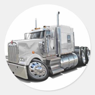 Sticker Rond Camion de blanc de Kenworth w900