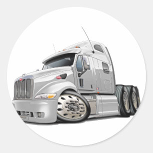Sticker Rond Camion de blanc de Peterbilt