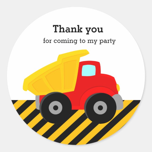 Sticker Rond Camion de construction (Devant)