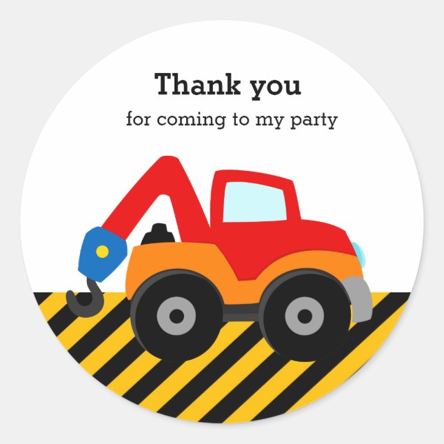 Sticker Rond Camion de construction (Devant)