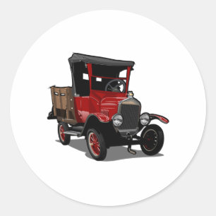 Sticker Rond Camion de dessin
