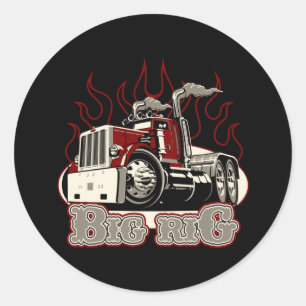 Sticker Rond Camion de dessin