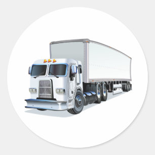 Sticker Rond Camion de dessin