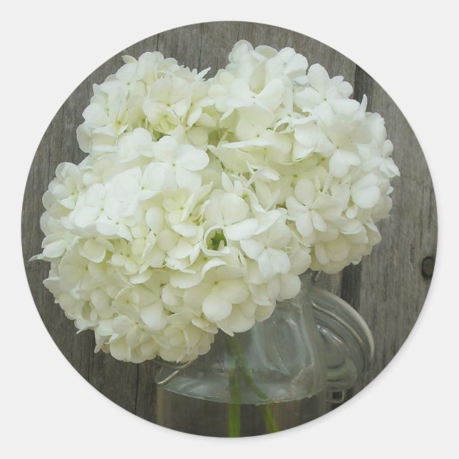 Sticker Rond Camion De Hydrangeas & Barnwood (Devant)