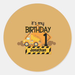 Sticker Rond Camion de vidange d'anniversaire