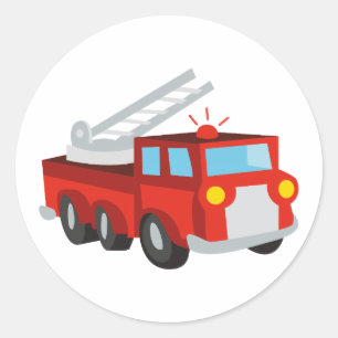 Sticker Rond Camion d'incendie