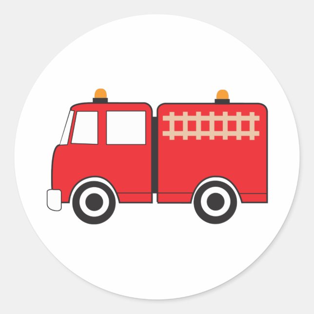 Sticker Rond Camion feu rouge (Devant)