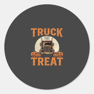 Sticker Rond Camion ou traiter Halloween conception de semi-rem