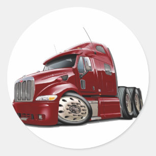 Sticker Rond Camion Peterbilt Maroon