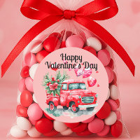 Camion Rouge Vintage Cœur Rouge Saint-Valentin