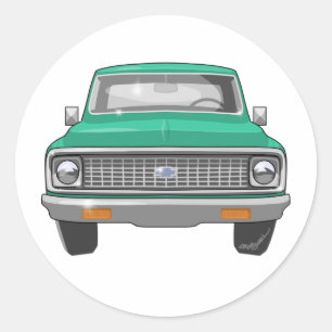 Sticker Rond Camion vert de 1974 Chevy
