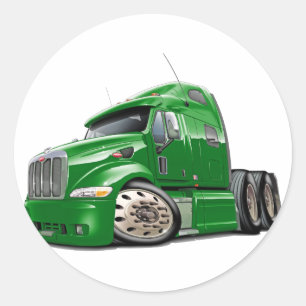 Sticker Rond Camion vert de Peterbilt