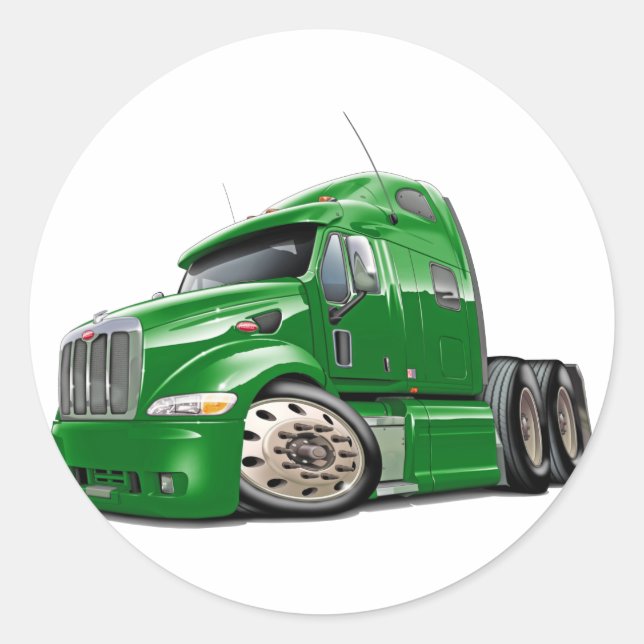 Sticker Rond Camion vert Peterbilt (Devant)
