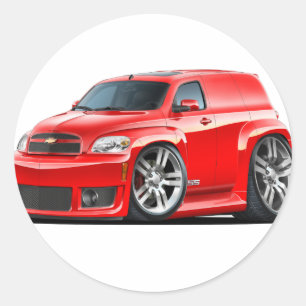 Sticker Rond Camionnette rouge de Chevy HHR solides solubles