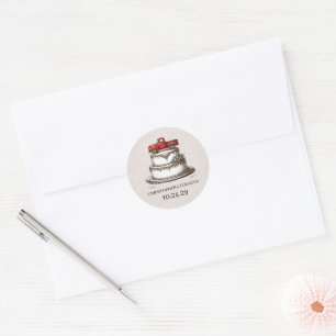 Sticker Rond Camionnette Rouge Vintage