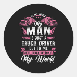 Sticker Rond Camionneur Camionneur Jour Ami