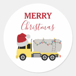Sticker Rond Camions de transport de camion de Noël