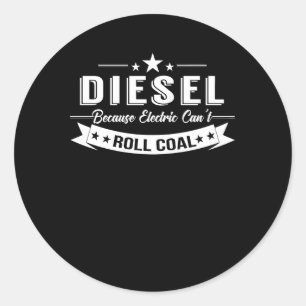 Sticker Rond Camions diesel puisque charbon biseauté électriq