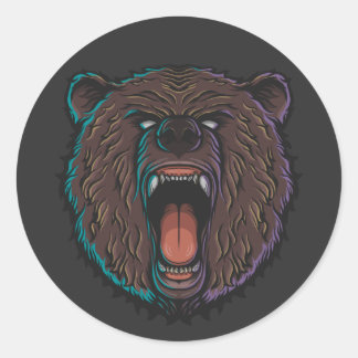Sticker Rond Camiseta Papelaria Almofada Color bear