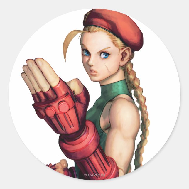 Sticker Rond Cammy avec la main (Devant)