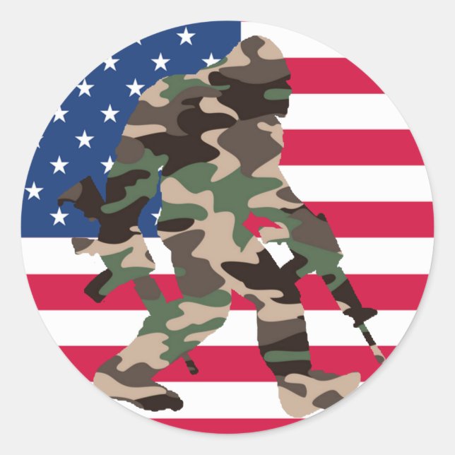 Sticker Rond Camo Bigfoot Sasquatch (Devant)