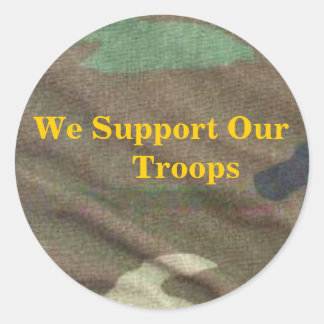 Sticker Rond Camo de l'armée, nous soutenons nos troupes