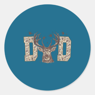 Sticker Rond Camo papa rétro vintage camouflage papas pères