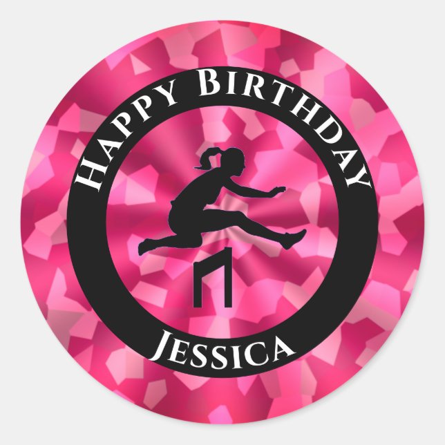 Sticker Rond Camo Pink Piste et Piste (Devant)