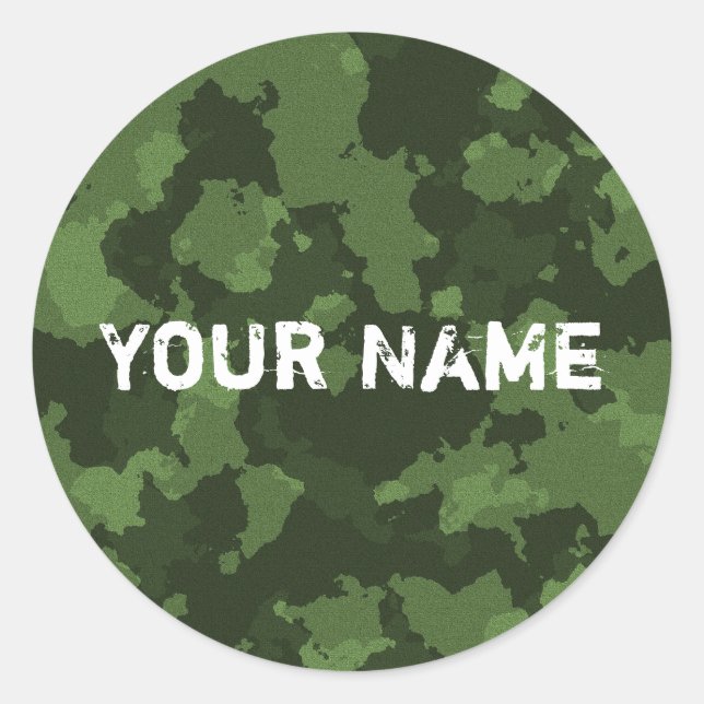 Sticker Rond camo vert (Devant)